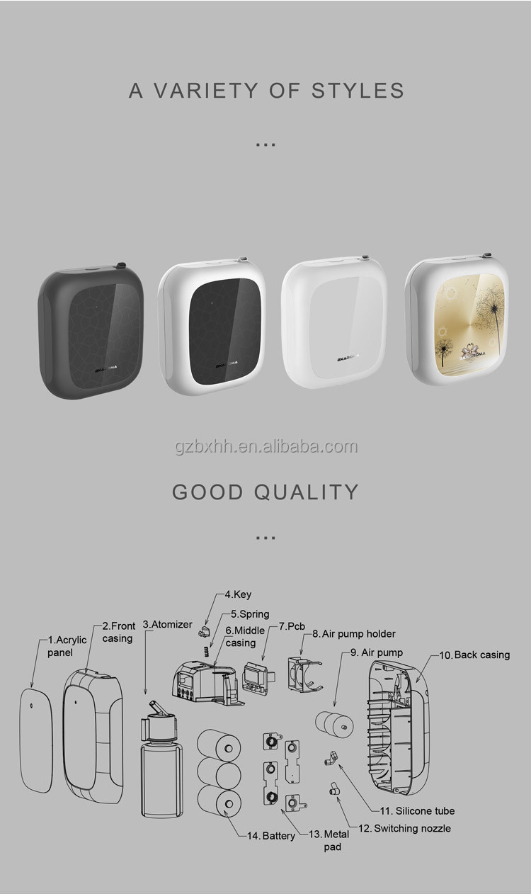 Electrostatic Battery Operated Scent Diffuser Plastic Aroma Home Diffuser OEM CE