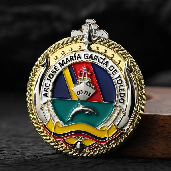 Zinc Alloy Challenge Coin Custom 2d 3D Gold Double Enamel Logo Souvenir Coin