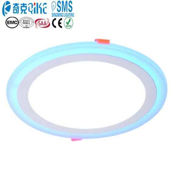 Round Square Double Color Led Ceiling Panel Lamp Surface Mounted SMD Recessed12+6W LED Panel Light