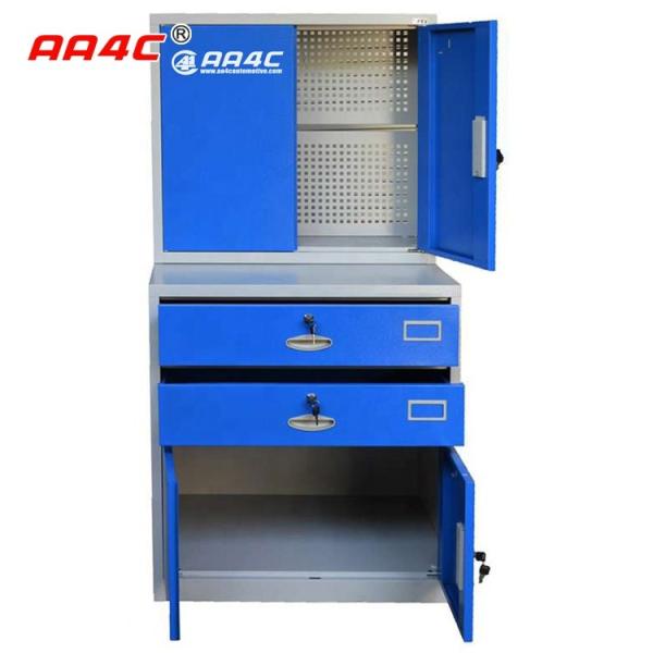 Quality AA4C  workshop industrial heavy duty metal steel tool cabinet   aluminum work table 2 drawers with 2 lockers TC-015 for sale