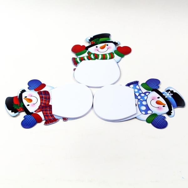 Kids Mini Shape 30sheets Cartoon Notepad Custom Shape Full Color Printing snowman notepad
