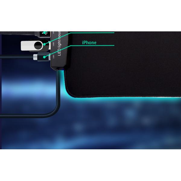 4 USB Port Oversized Gaming Mouse Pad With Stitched Edge OEM ODM