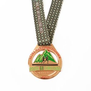 China Route 68 Challenge Copper Finish Metal Running Medal For Marathon Events wholesale