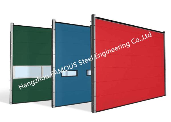 Quality Polyurethane Core Overhead Steel Door Fully Automatic Wind Resistant Industrial Garage Door for sale