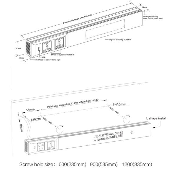 Aviation Aluminum PC / ABS Smart LED Display Screen For Kitchen Lighting
