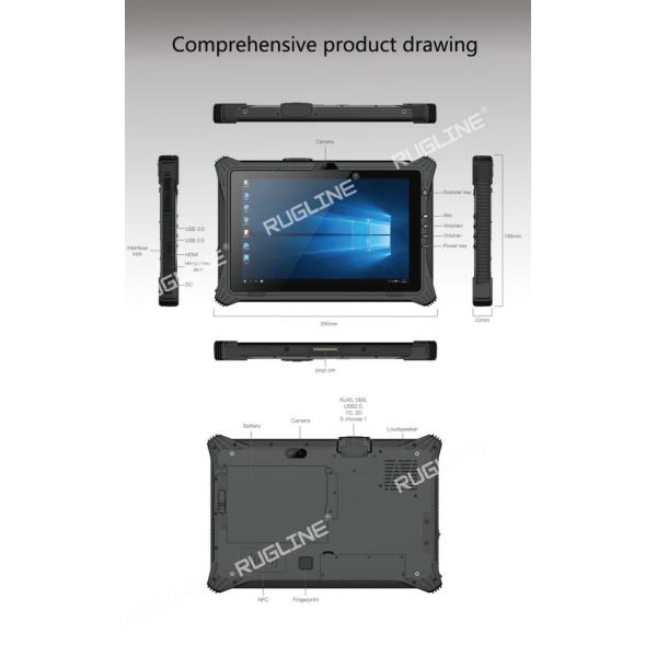 10.1 Inch HDMI I5 CPU Ruggedized Tablet Windows 10 With Multi Option Functions