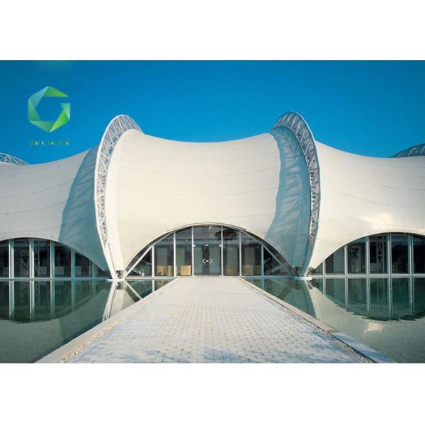 Mildewproof Stadium Court Tensile Membrane Canopy Vinyl Fabric 2000d