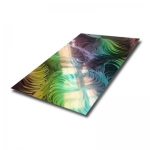 China Colorful Stainless Steel Sheet Mirror 304 Fantasy Color Gradient 3D Laser Sheet on sale