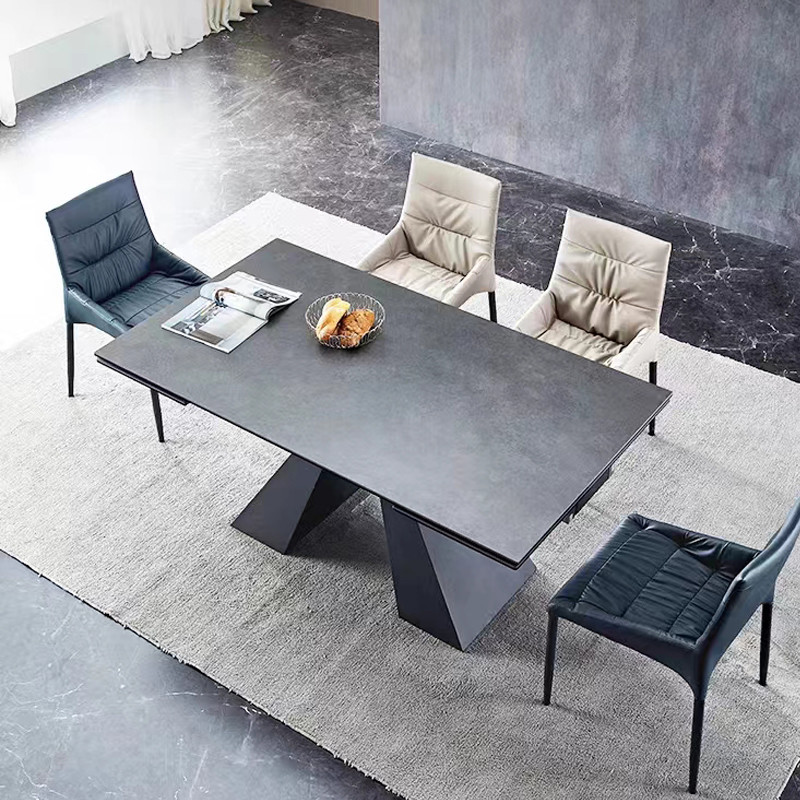 China StylishExtend Rectangular Ceramic Marble Dining Room Table wholesale