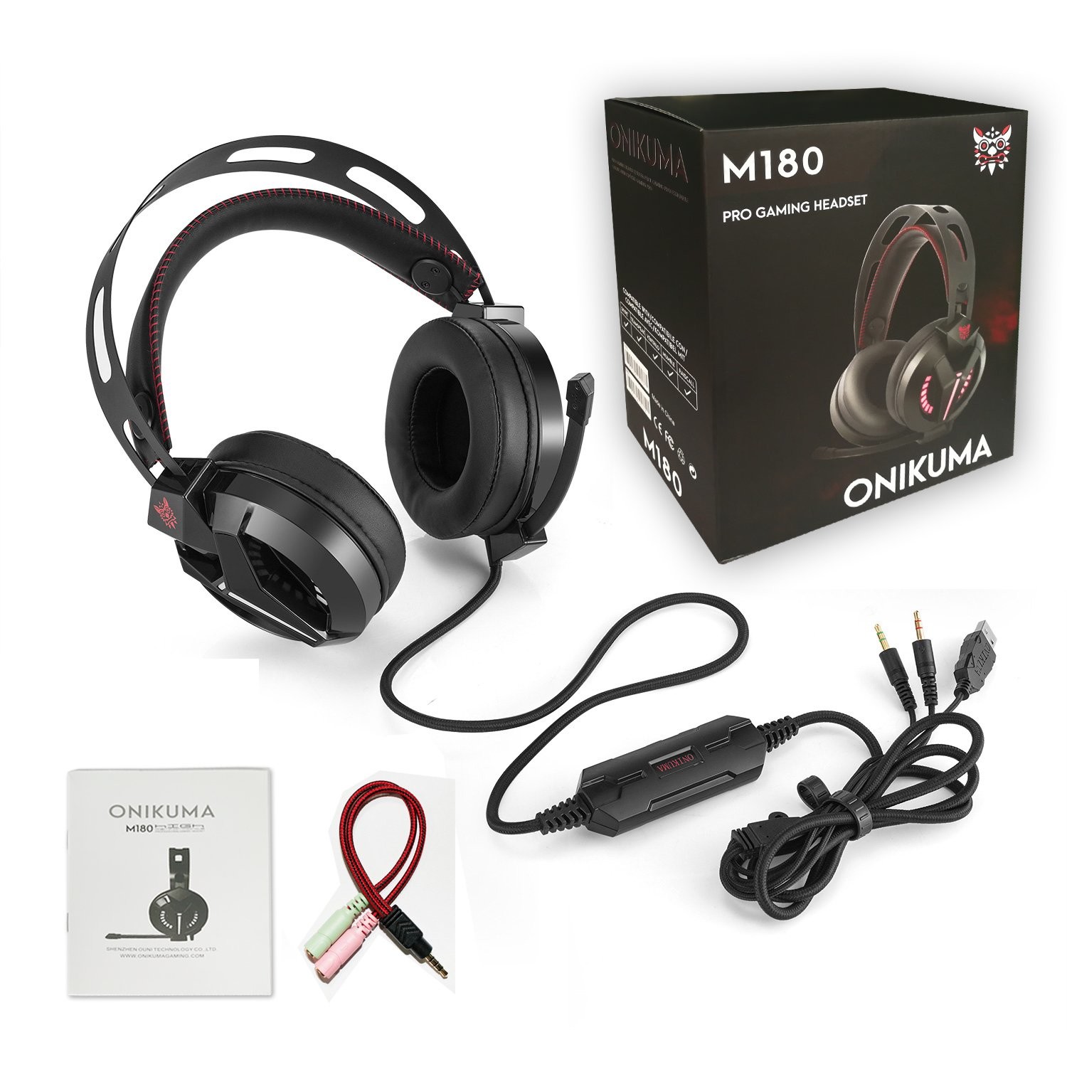 2.2kohm 2.2m Onikuma M180 3.5 Mm Gaming Headset With Mic