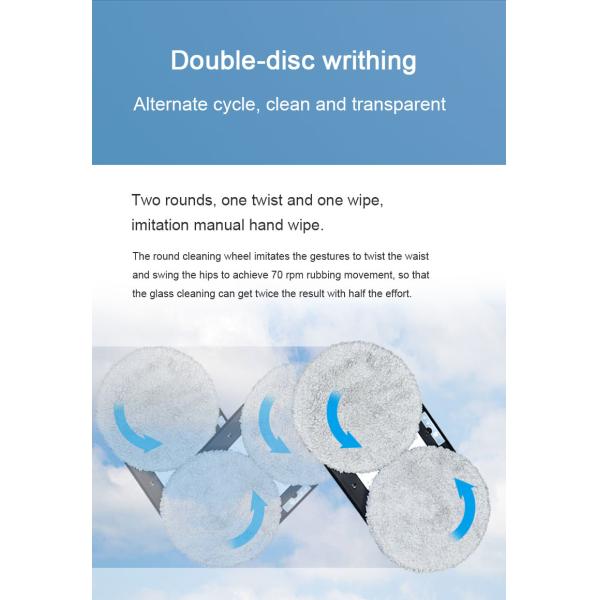 2800Pa Suction High Building Window Cleaning Robot with 80W Power and Remote Control