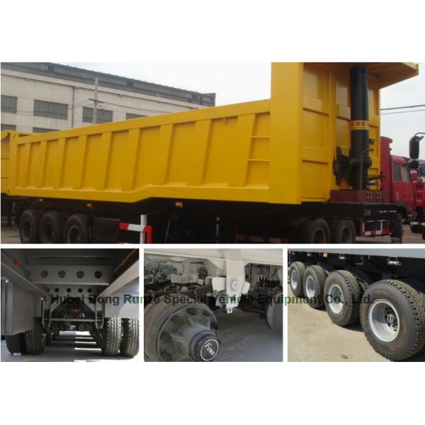 Heavy Duty U Shape End Tipping Rear Dump Semi Trailer For Truck 35 - 45 Ton
