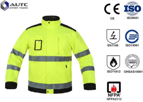 Quality Reflective PPE Safety Wear Disposable Anti Wrinkle Adjustable Sleeve Zip Pockets for sale