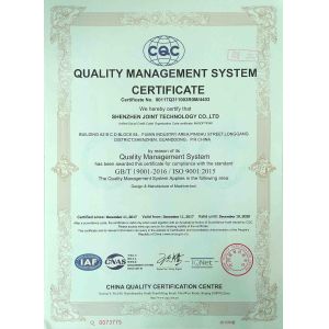 SHENZHEN JOINT TECHNOLOGY CO.,LTD Certifications