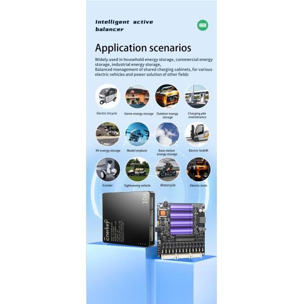 Enerkey 10a Intelligent Equalizer 2s-24s Smart Active Balancer For NCM/LFP/LTO Batteries