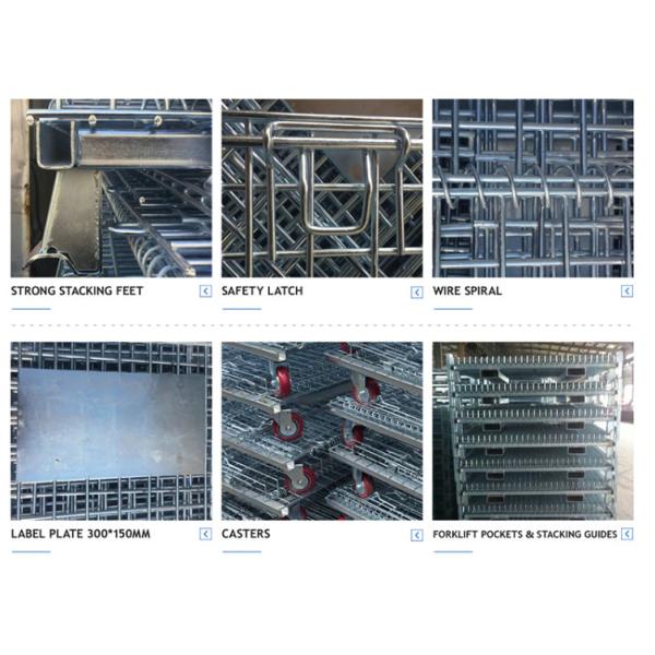 Collapsible stacking cage industrial wire baskets forklift cage product photo