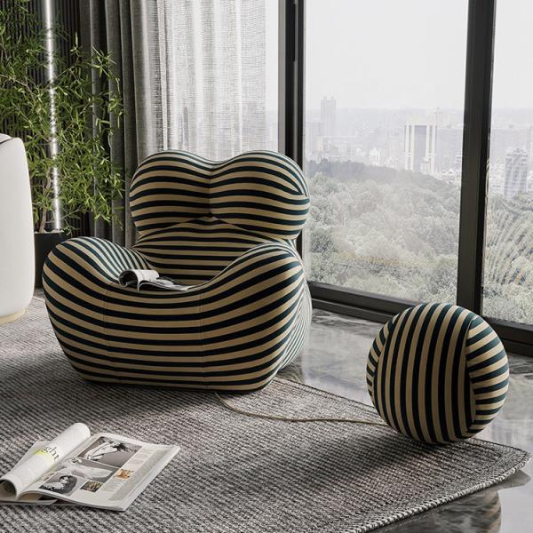 Fabric Leisure Chair Leisure Modern Living Room Furniture Stripe Leisure Chair