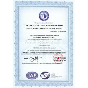 Sinotectronics Inc. Certifications