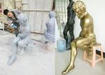 Handmade Fiberglass Resin Statues Sitting Style Fiberglass Human Statues