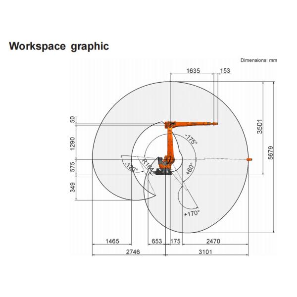 Kuka Industrial Robot KR 20 Working Range 3100 Absolute Accuracy 0.05mm