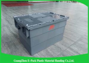 China Customzied Plastic Moving Boxes For Warehouse , Attached Lid Totes wholesale