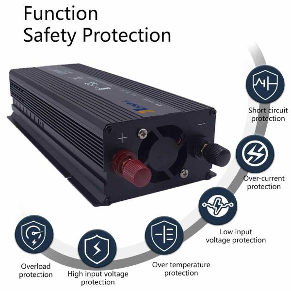 Compact 1200W Solar Inverter Power Converter for Home Appliance DC12V/24V/48V