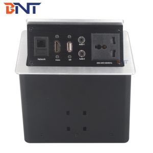 Conference Desktop Power Sockets , Pneumatic Table Pop Up Socket Box