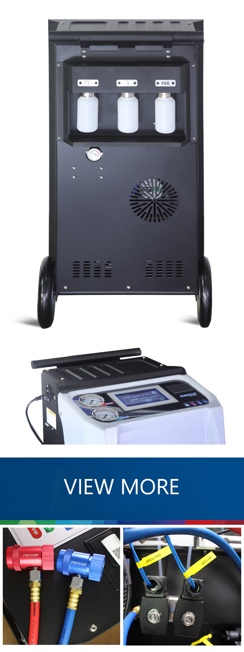 SAE R1234yf Portable Automotive AC Recovery Machine for Refrigerant Gas Filling