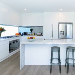 Australian Style Matt White PVC Kitchen Cabinet Furniture Modern Islands