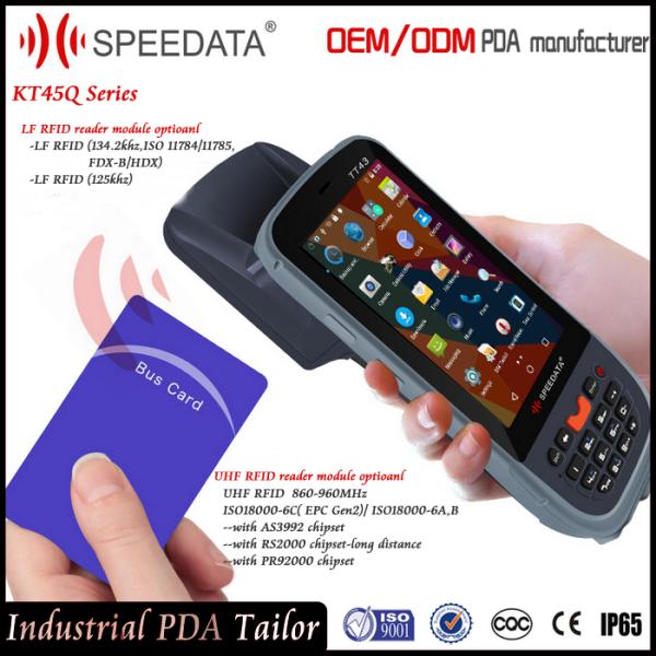 Wifi 4G GPS Android 5.1 Magnetic UHF Rfid Reader Mobile with 2D Barcode Scanner