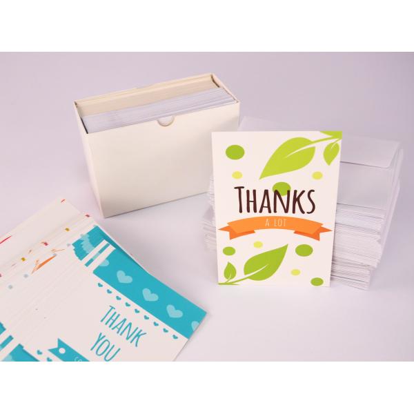 Festival Small Thank You Message Card CMYK Color Snow Christmas Greeting Postcard