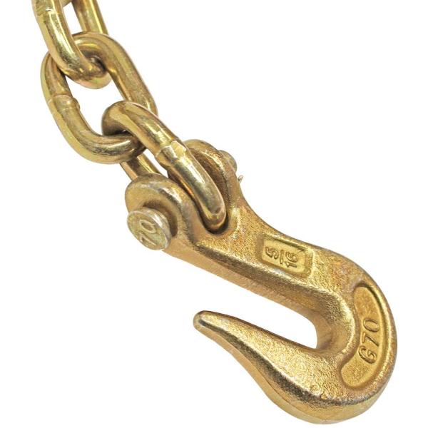 Yellow Zinc Conveyor Steel Link Chain Clevis Grab Hook Metal Link Chain