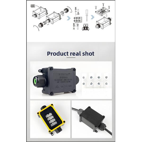 Waterproof Through-Type Junction Box - 1 In 2 Out Cable Gland Connector