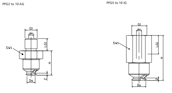 Antistatic Vacuum Suction Cups PFG With Plug In Threaded Connection Nipple