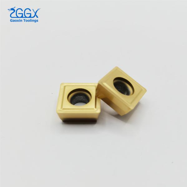 Yellow PVD Coated Square Tungsten Carbide Lathe Tool Inserts SPMT120508 With Hole