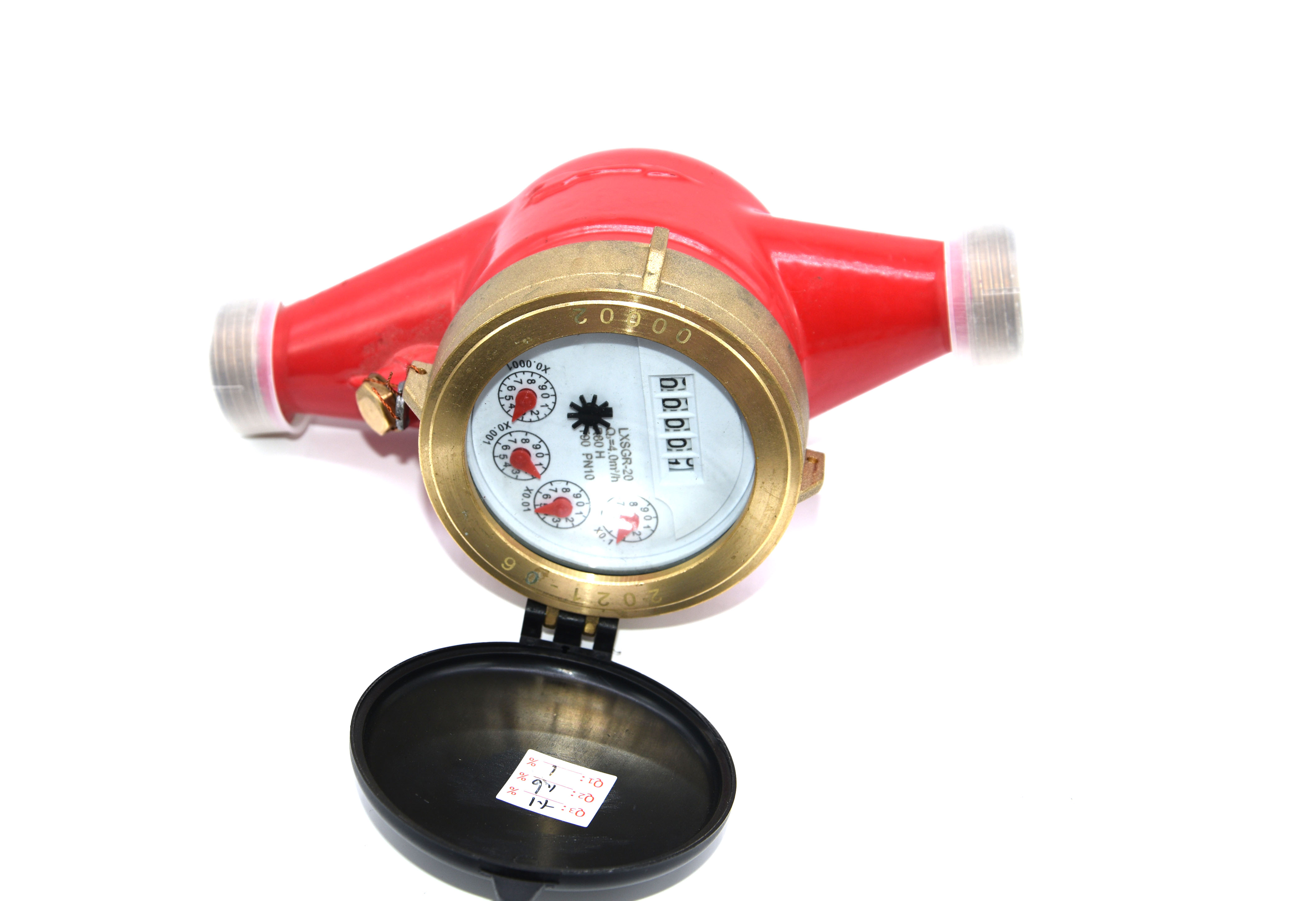 Multi Jet Brass Residential Water Meter , Dry Type Cold / Hot Water Meter