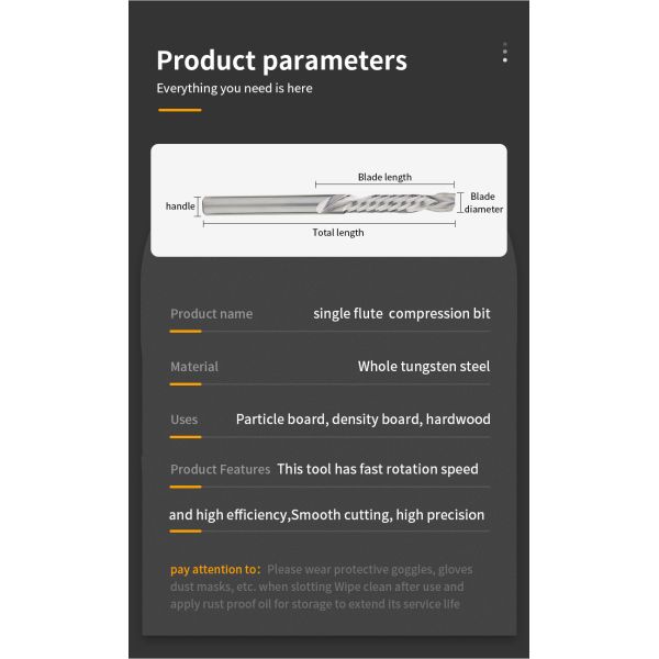 YingBa Factory Customization up Down Cut Compression Router Bit Cnc Tools One Flute Spiral End Mill Tools for Wood