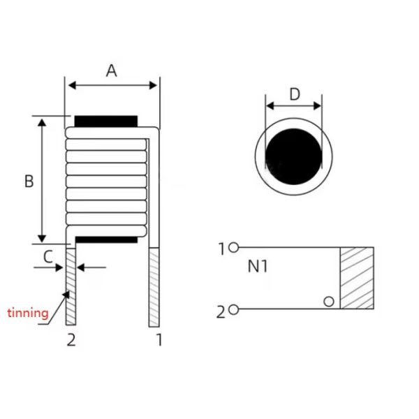 DIP Pure Copper Magnetic Ferrite Rod Core Power Inductor Bar DC Filter Power Inductor