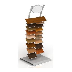 China High End Durable Wood Metal Display Fixtures Tile Display Rack Flooring Standing wholesale