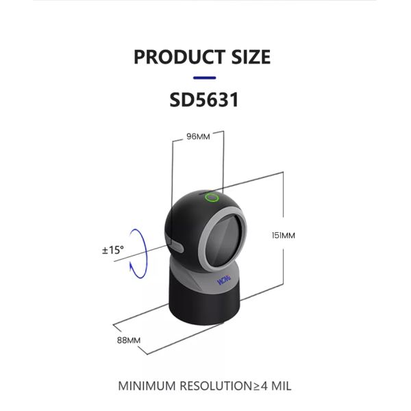 A SD5631 Omnidirectional Scanners 2D Desktop Barcode Scanner Bar Code Reader Qr Code Scanner