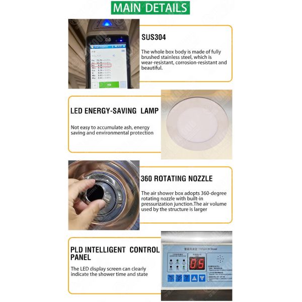 Air Shower Room Double Person Single Person Cleanroom Air Shower 99.99% Efficiency Automatic Sliding Door Air Shower