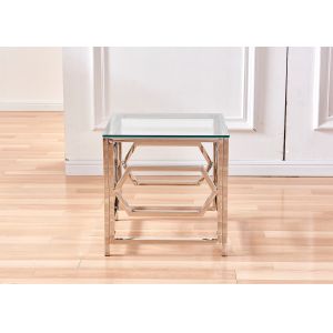 Beautifully 13kgs 0.056CBM Square Glass Side Table