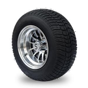 China 10'' Golf Cart Rim And 205/50-10 DOT Street Tire Assembly - Machined/Glossy Black wholesale