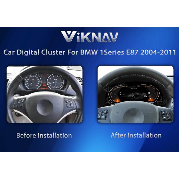 VIKNAV 11" Digital Instrument Cluster for BMW 1 Series E87 2004-2011 Linux System