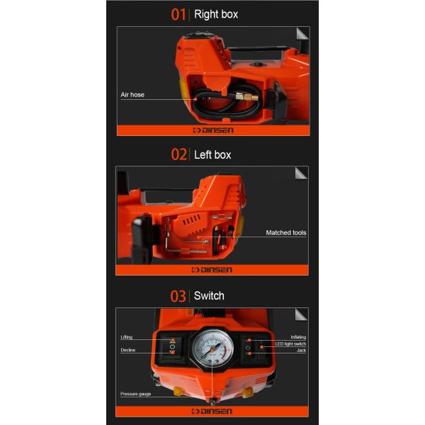 3 Ton Long Ram Hydraulic Jack , 13A Automatic Hydraulic Jack BMC Packaged