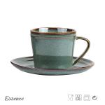 230ml Ceramic Tea Coffee Set / Cup Set , Stoneware Cup And Saucer Eco Friendly