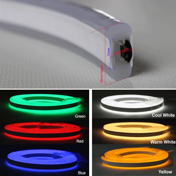 size of led neon tube light