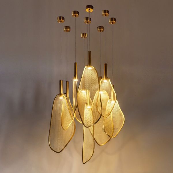 Modern Bronze Metal Pendant Light for Dining Room and Living Room in Hotel Style