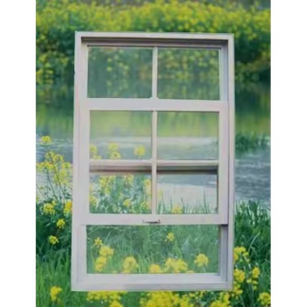 White UPVC Frame Single Hung Vinyl Windows With Grill Low E Argon Glass Windows
