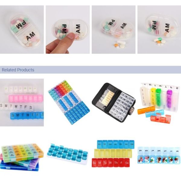 Weekly unique design spring push button medicine box, Monthly plastic medicine storage box for 31 day, case, box, contai